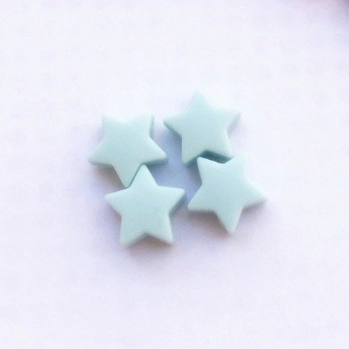 1 perle en silicone - etoile - bleu ciel - 23 mm
