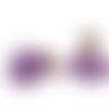 1 pompon - breloque gland suédine - violet