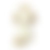 1 breloque pendentif chat blanc - email - strass - métal doré - r898