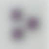 Lot de 2 cabochons forme fleur à coller - perle violet
