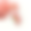 1 pendentif - breloque pompon fausse fourrure - demi lune - rose - r909