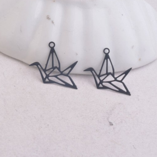 1 pendentif breloque - oiseaux origami - filigrane - laser cut 