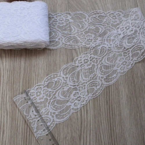 3 m de dentelle fine - 90 mm - blanche - d01