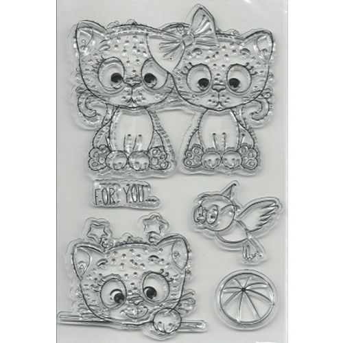 1 planche de tampons clear - chats - oiseaux