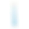 1 pendentif - sequin longue goutte émaille bleu - laiton - r756