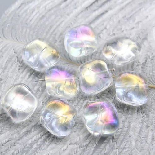 1 perle tchèque en verre - transparent - p1302