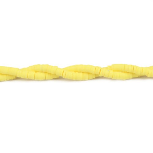 1 chapelet de perles heishi - rondelles en pâte polymère - 4 mm - jaune citron - r560
