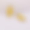 1 pendentif - sequin navette émaillé jaune - cuivre - r075