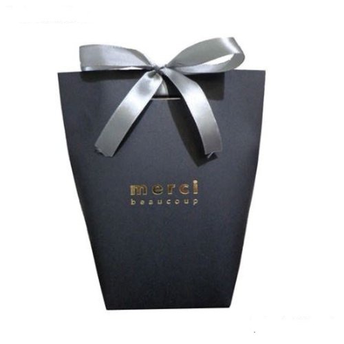 Boite cadeau  noire - merci beaucoup - 13.5 cm x 16.5 cm