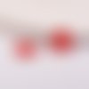 1 pendentif - sequin coeur - émaillé rouge - laiton - r202