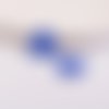 1 pendentif - sequin coeur - émaillé bleu roi - laiton - r204
