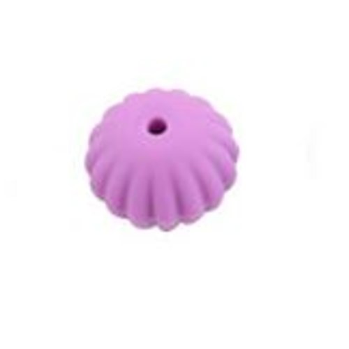 1 perle toupie fileté en silicone - 17 x 13 mm - violet