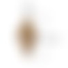 1 pendentif - sequin losange - émaillé marron - laiton - r765