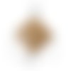 1 pendentif - sequin carré - émaillé marron - laiton - r751