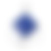 1 pendentif - sequin carré - émaillé bleu roi - laiton - r747