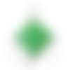 1 pendentif - sequin carré - émaillé vert - laiton - r742