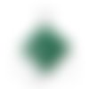 1 pendentif - sequin carré - émaillé vert sapin - laiton - r743
