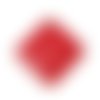 1 pendentif - sequin carré - émaillé rouge - laiton - r543