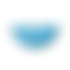 1 pendentif - sequin demi lune - émaillé bleu - laiton - r798