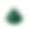 1 pendentif - sequin éventail - émaillé vert sapin - laiton - r778