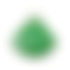 1 pendentif - sequin éventail - émaillé vert - laiton - r776