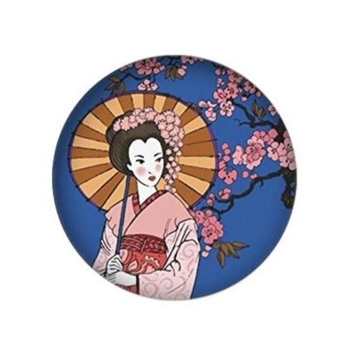 1 cabochon en verre - 25 mm - femme japonaise - kimono
