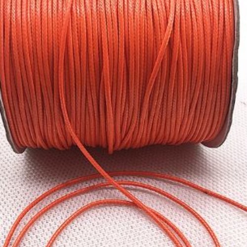 1 m de cordon en coton enduit ciré - orange
