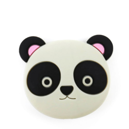 1 perle en silicone - panda - gris