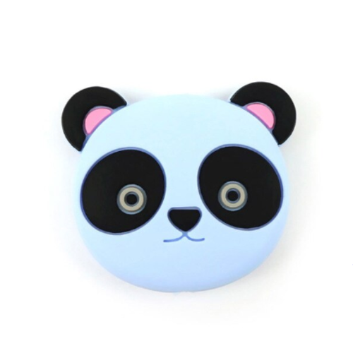 1 perle en silicone - panda - bleu