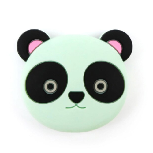 1 perle en silicone - panda - vert