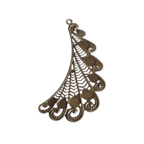 1 pendentif - grande aile - filigrane - bronze