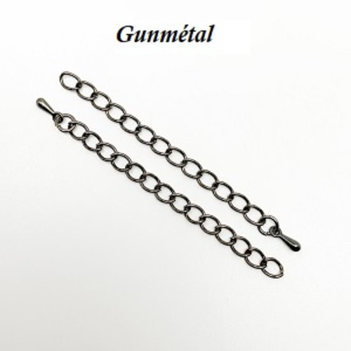 Lot de 10 chaînettes - chaines d'extension breloque goutte - gunmétal - rgb70