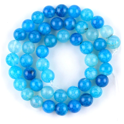 Perle ronde agate bleue - lot de 10 - 6 mm - p1115