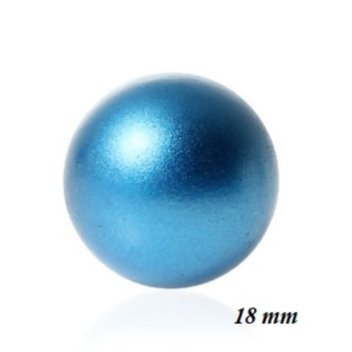 1 boule bola musical de grossesse - grelot mexicain - 18mm - bleu nacré - r249