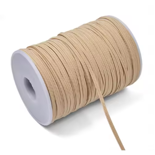Ruban élastique plat - beige - 6 mm