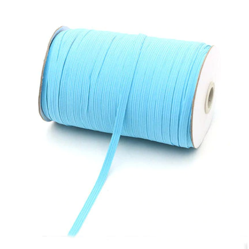 Ruban élastique plat - bleu - 6 mm