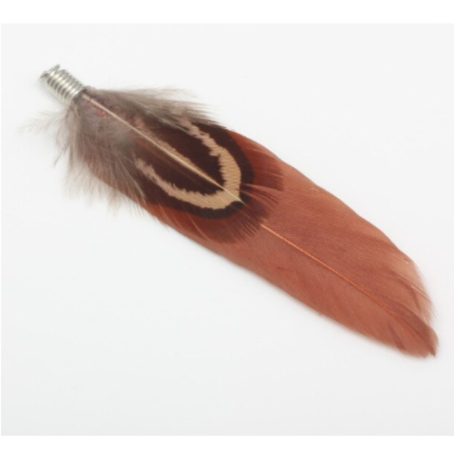 1 pendentif plume naturelle - marron - 7 cm