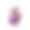 1 breloque pendentif renard - email violet - métal doré - r435