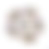 1 breloque - connecteur cauris véritable coquillage - fleurs - marguerite r166