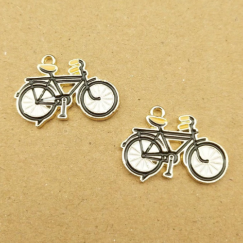 1 breloque vélo - email  -  métal doré