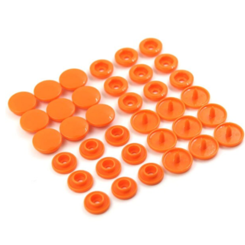 1 lot de 10 boutons pressions type kam - orange