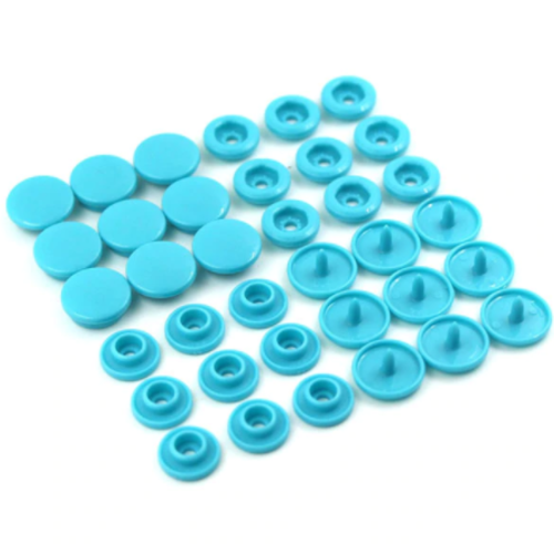 1 lot de 10 boutons pressions type kam - turquoise