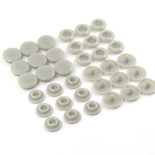 1 lot de 10 boutons pressions type kam - gris