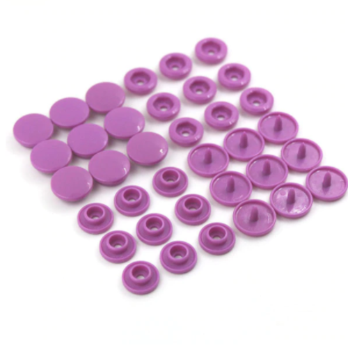 1 lot de 10 boutons pressions type kam - violet