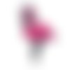 1 breloque pendentif flamand rose - email fuchsia
