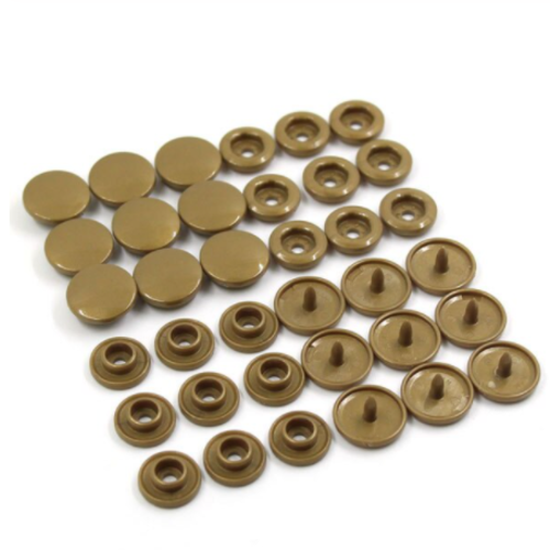 7 boutons pression en métal rouge et doré - 14mm - ab1141 - Un grand marché
