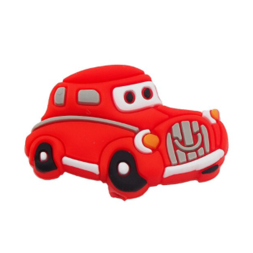 1 perle en silicone - voiture - rouge