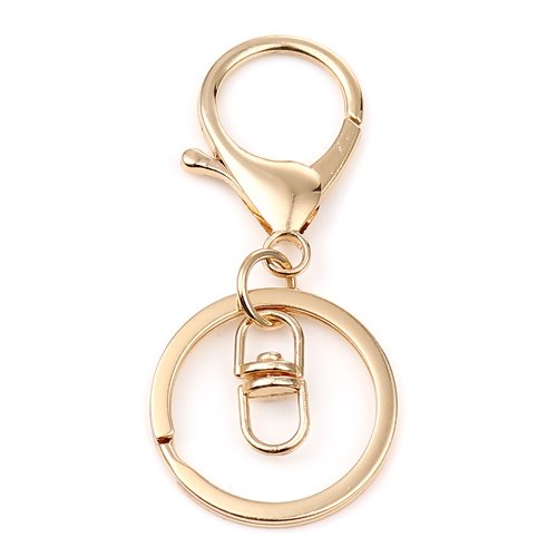 1 porte clé mousqueton - anneau pivotant - couleur doré r290 - Un grand  marché