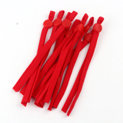10 bandes elastiques - cordon avec boucle réglable pour masque - rouge