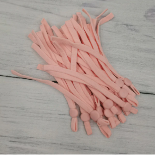 10 bandes elastiques - cordon avec boucle réglable pour masque - rose